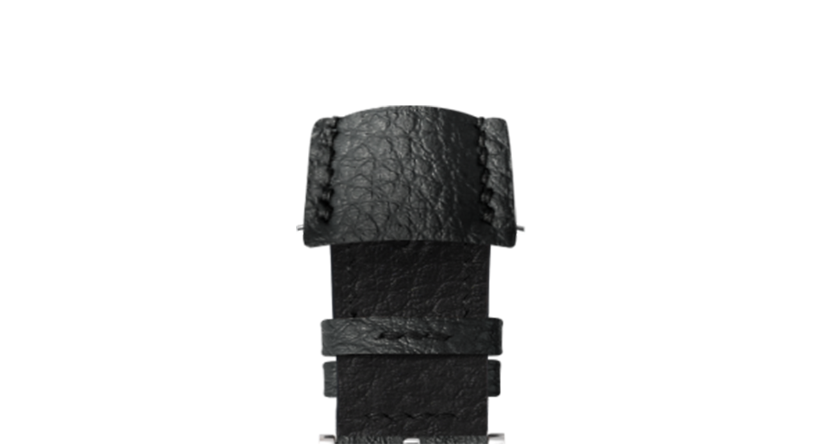 Black Rubberised Leather (Togo) Signature (Curved) Strap