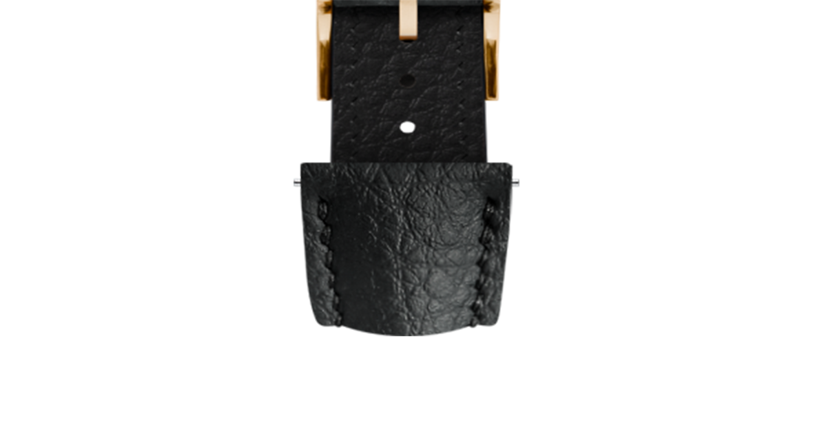 Black Rubberised Leather (Togo) Signature Strap - Handcrafted Black Rubberised Leather (Togo) Signature Strap - Handcrafted