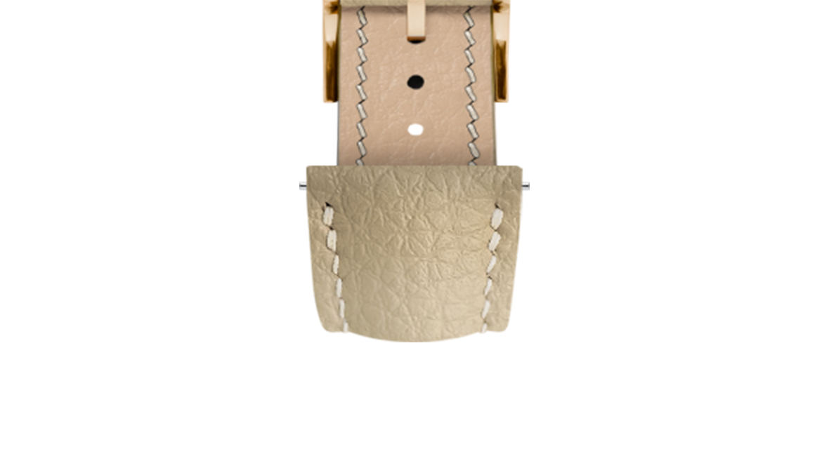 Cream Rubberised Leather (Togo) Signature Strap - Handcrafted