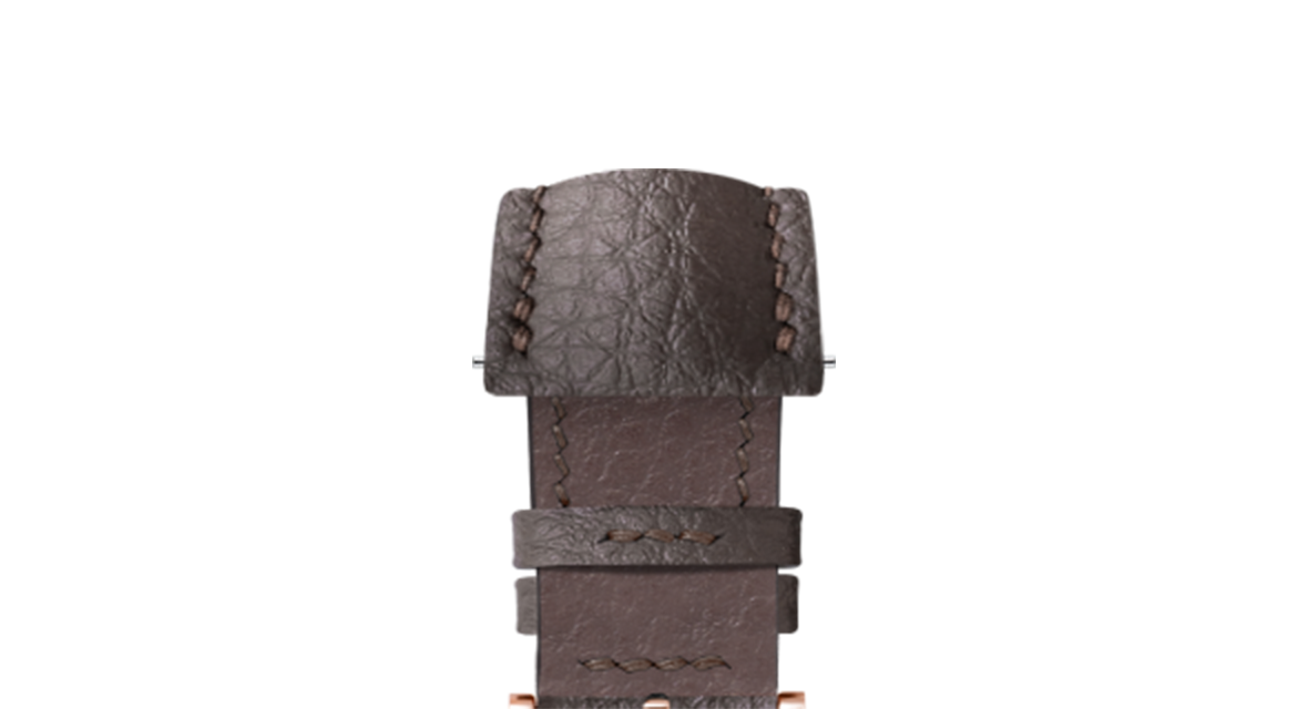 Dark Brown Rubberised Leather (Togo) Signature Strap - Handcrafted