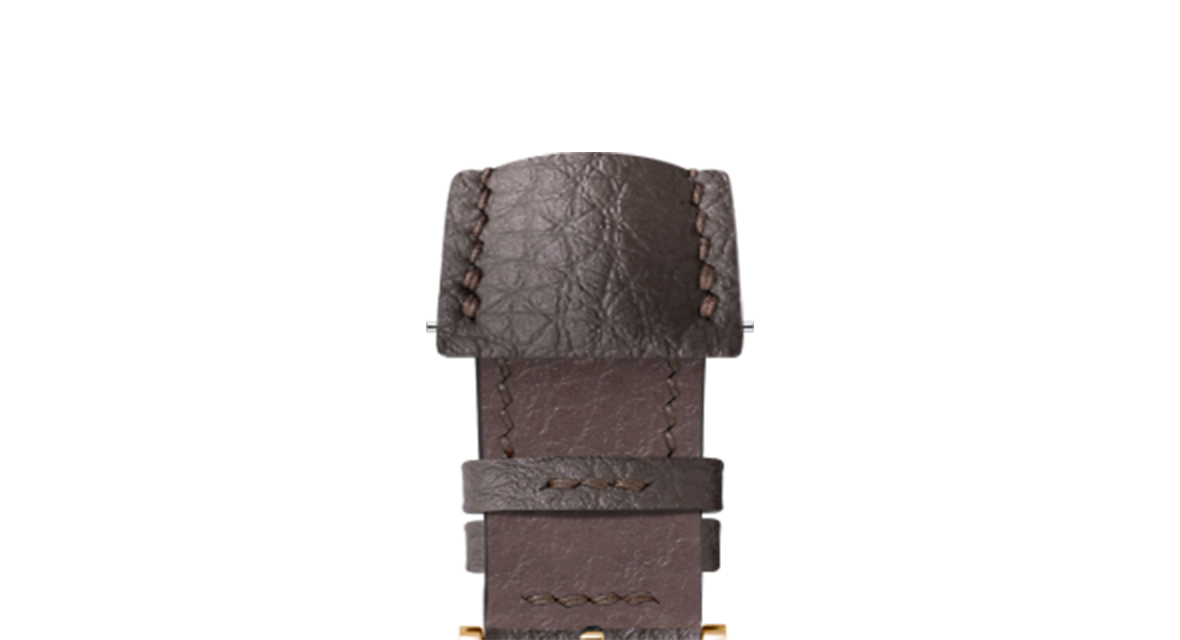 Dark Brown Rubberised Leather (Togo) Signature Strap - Handcrafted