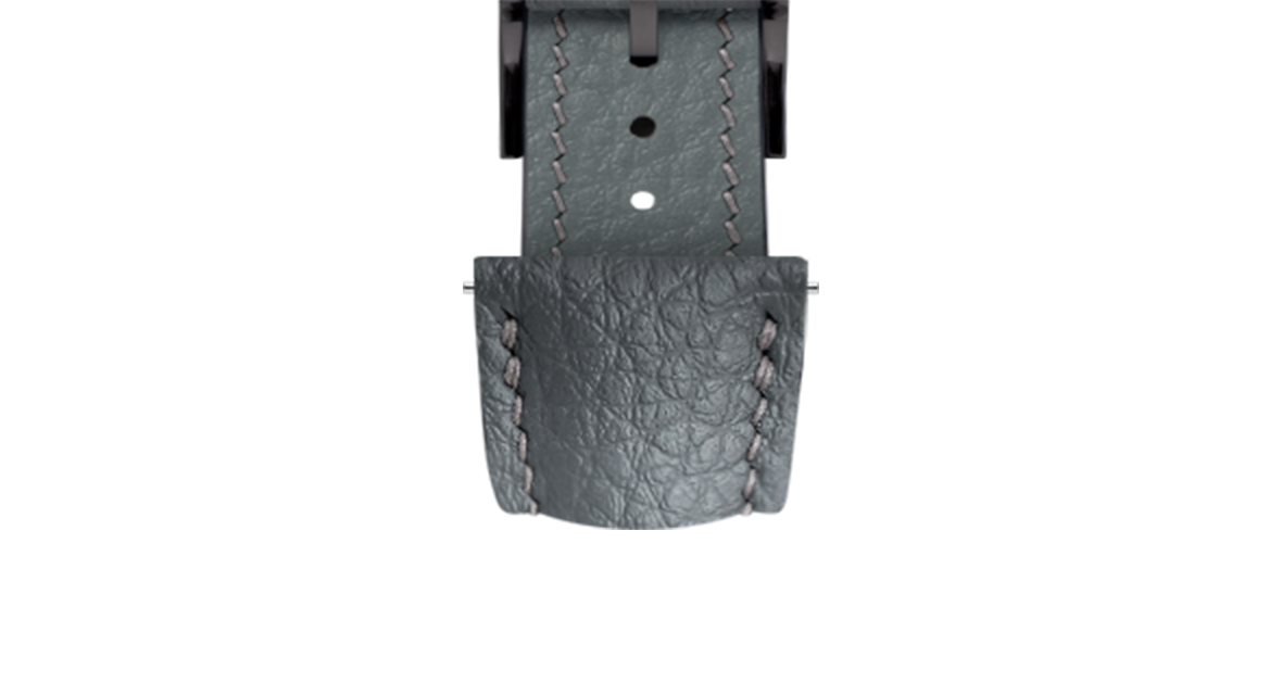 Grey Rubberised Leather (Togo) Signature Strap - Handcrafted
