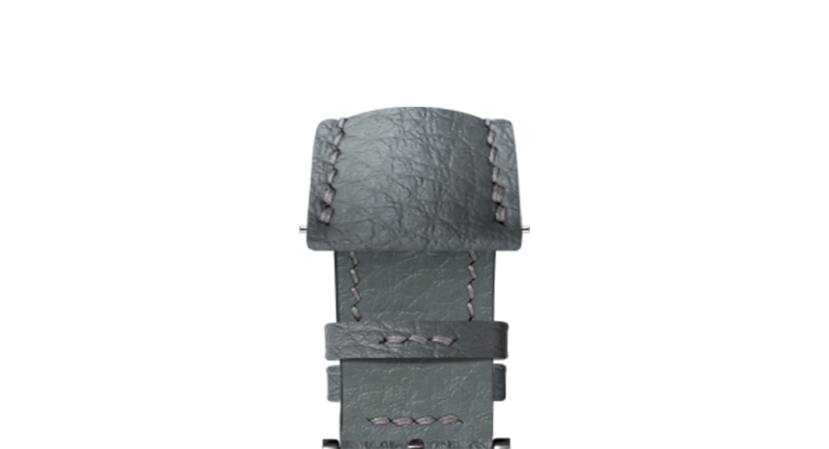 Grey Rubberised Leather (Togo) Signature Strap - Handcrafted