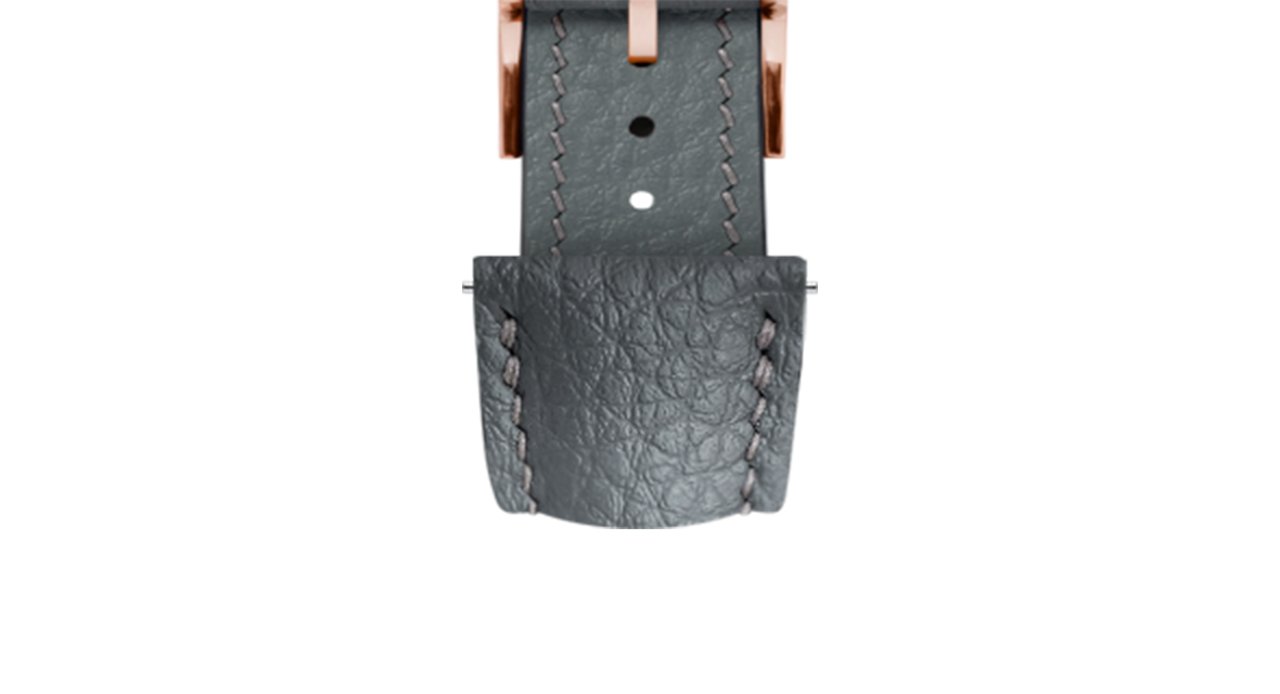 Grey Rubberised Leather (Togo) Signature Strap - Handcrafted