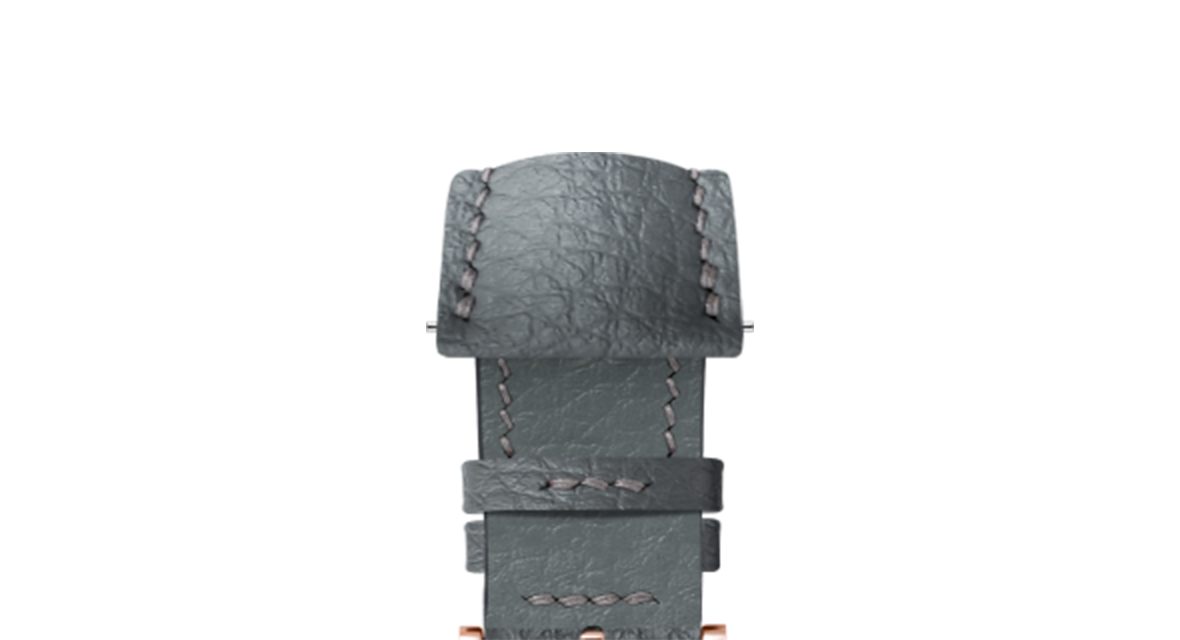 Grey Rubberised Leather (Togo) Signature Strap - Handcrafted