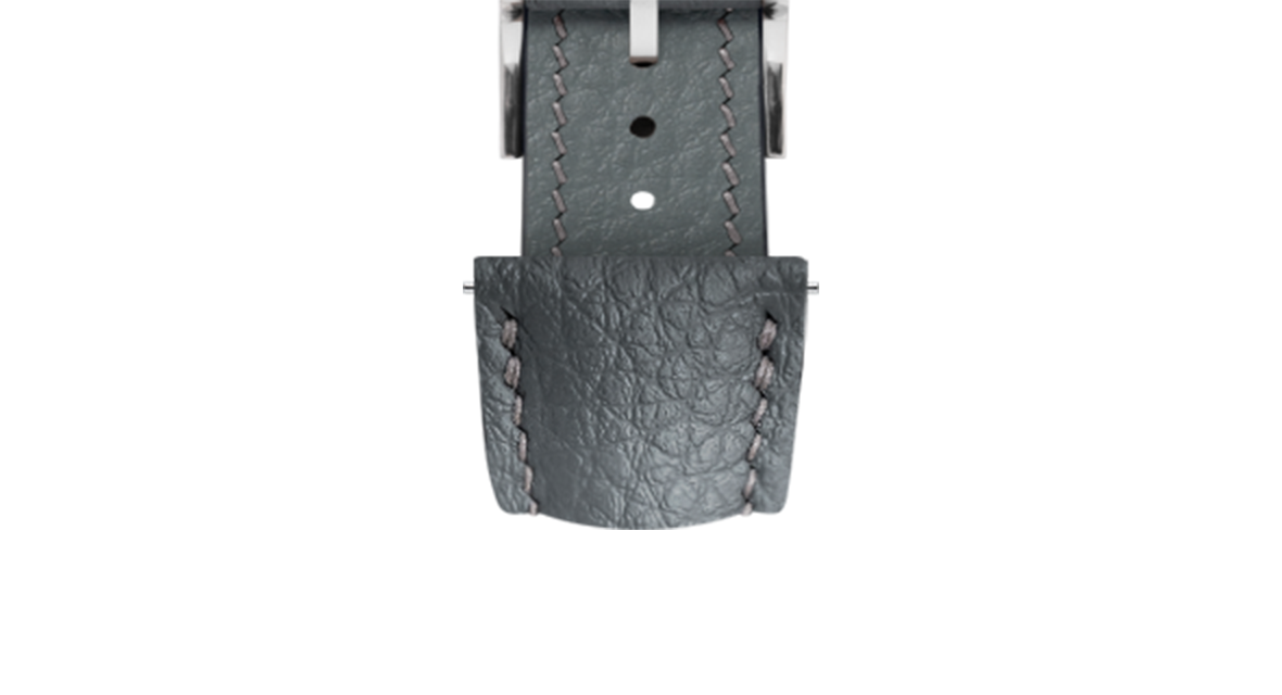 【forme】arab strap2 size:6 Grey Rubberised Leather (Togo) Signature Strap - Handcrafted