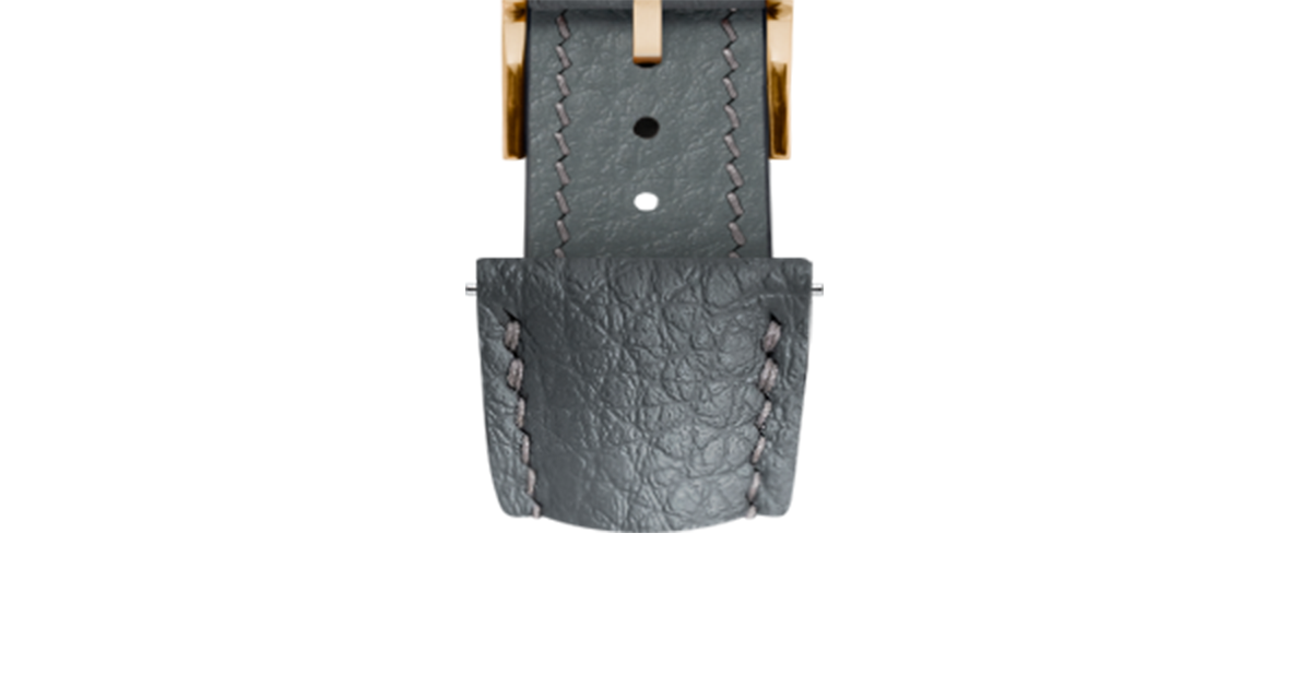 Grey Rubberised Leather (Togo) Signature Strap - Handcrafted