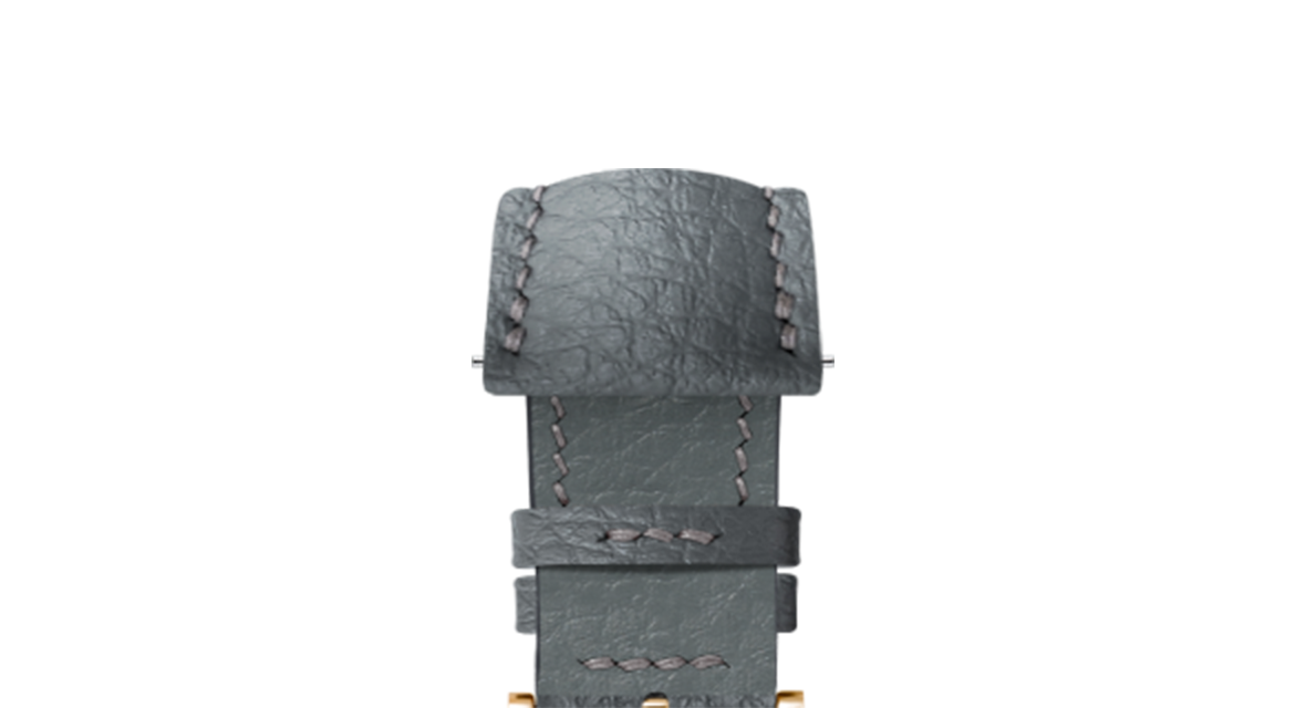 Grey Rubberised Leather (Togo) Signature Strap - Handcrafted