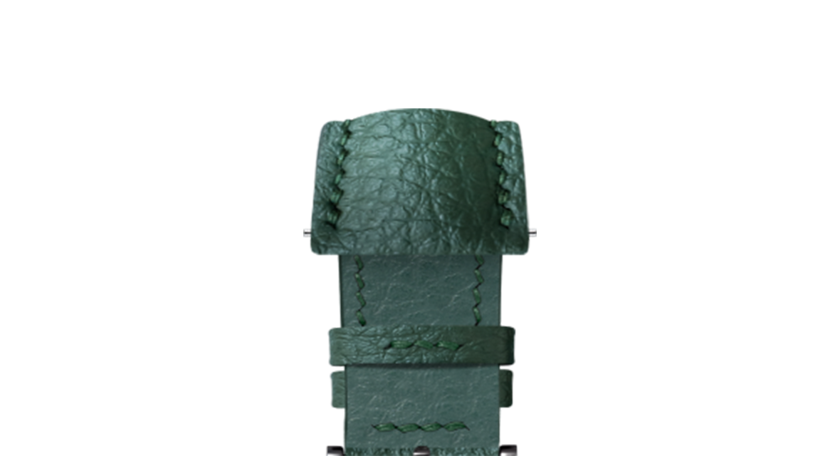 TOGA メタルビーズベルト　グリーン Hunter Green Rubberised Leather (Togo) Signature Strap