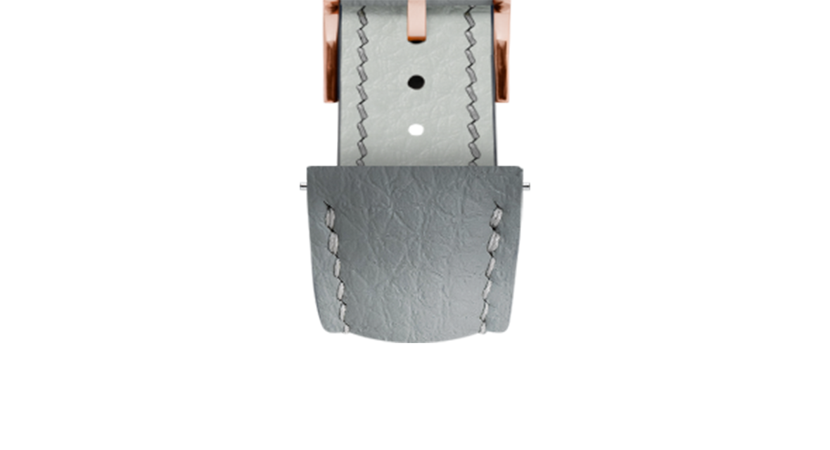 Light Grey Rubberised Leather (Togo) Signature Strap - Handcrafted