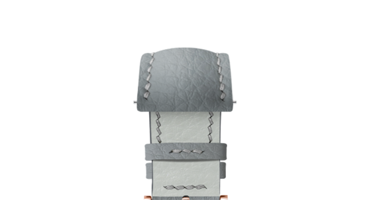 Light Grey Rubberised Leather (Togo) Signature Strap - Handcrafted