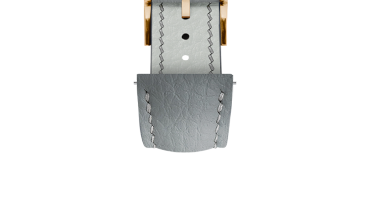 Light Grey Rubberised Leather (Togo) Signature Strap - Handcrafted