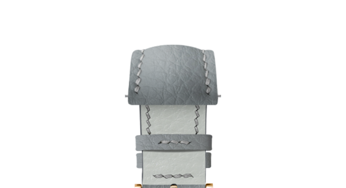 Light Grey Rubberised Leather (Togo) Signature Strap - Handcrafted