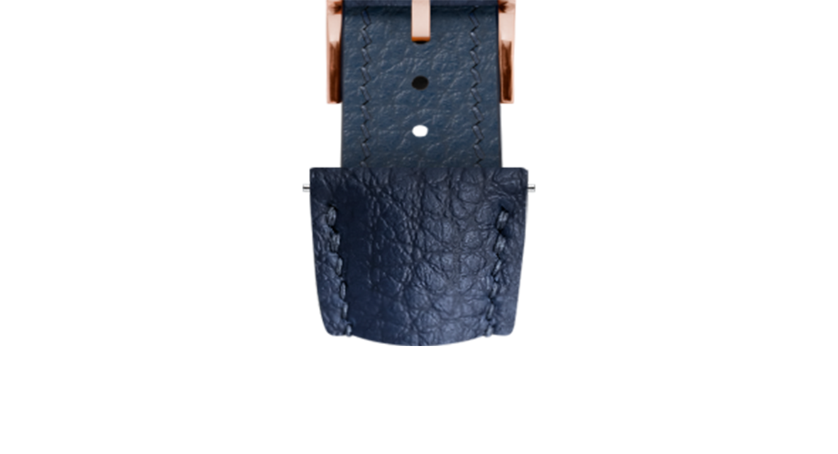 Navy Rubberised Leather (Togo) Signature Strap - Handcrafted Navy Rubberised Leather (Togo) Signature Strap - Handcrafted