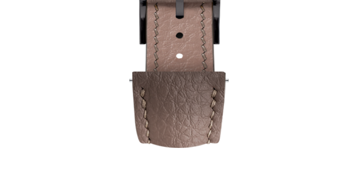 Taupe Rubberised Leather (Togo) Signature Strap - Handcrafted