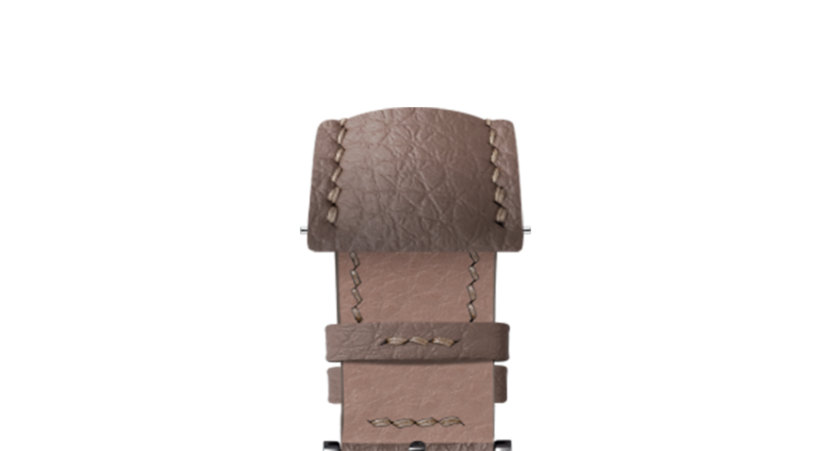 Taupe Rubberised Leather (Togo) Signature Strap - Handcrafted