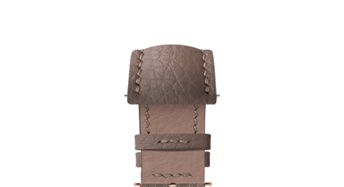 Taupe Rubberised Leather (Togo) Signature Strap - Handcrafted