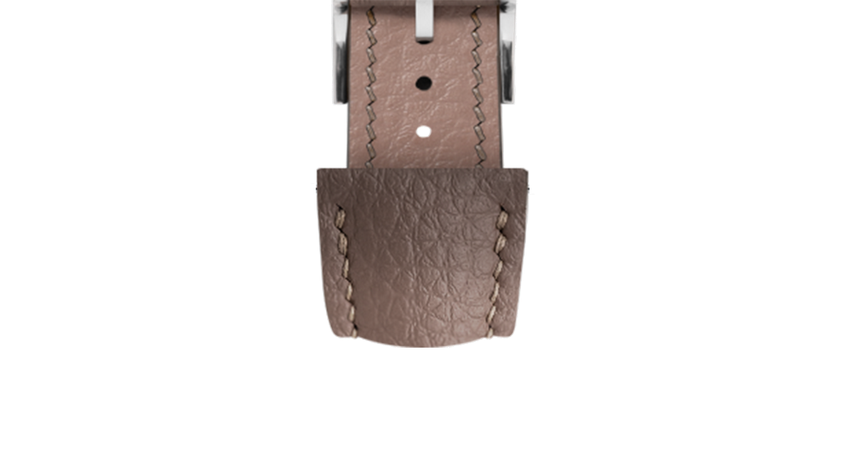 Taupe Rubberised Leather (Togo) Signature Strap - Handcrafted
