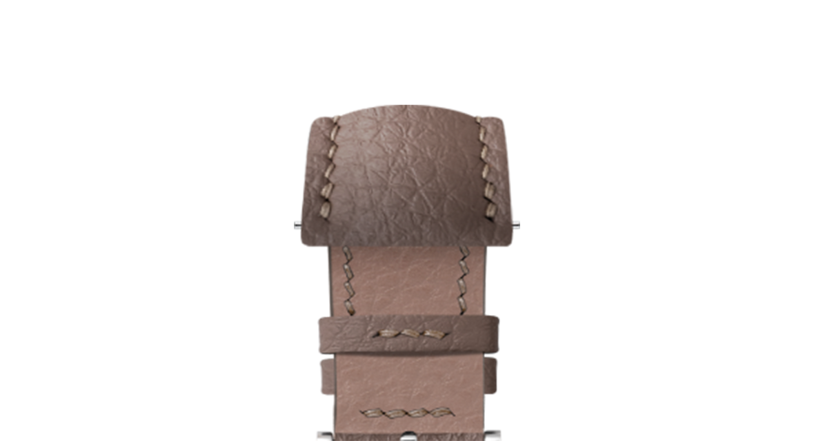 Taupe Rubberised Leather (Togo) Signature Strap - Handcrafted