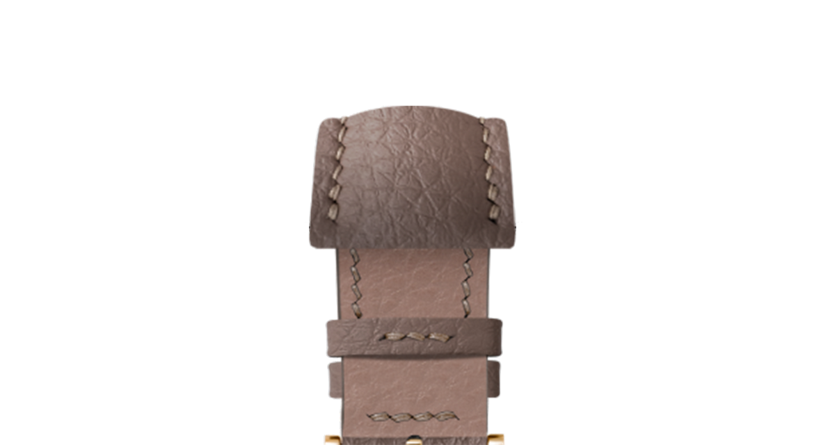 Taupe Rubberised Leather (Togo) Signature Strap - Handcrafted
