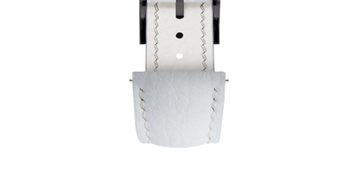 White Rubberised Leather (Togo) Signature Strap - Handcrafted