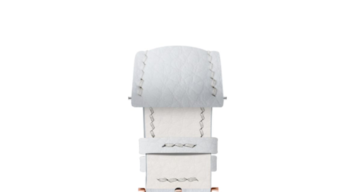 White Rubberised Leather (Togo) Signature Strap - Handcrafted