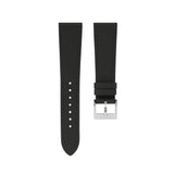 Delugs Black Rubberised Leather (Smooth) Slim Strap Handcrafted Leather Watch Strap