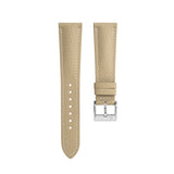Delugs Cream Rubberised Leather (Togo) Signature Strap Handcrafted Leather Watch Strap