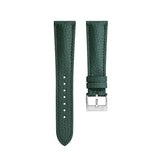 Delugs Hunter Green Rubberised Leather (Togo) Signature Strap Handcrafted Leather Watch Strap