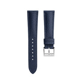 Delugs Navy Rubberised Leather (Togo) Signature Strap Handcrafted Leather Watch Strap