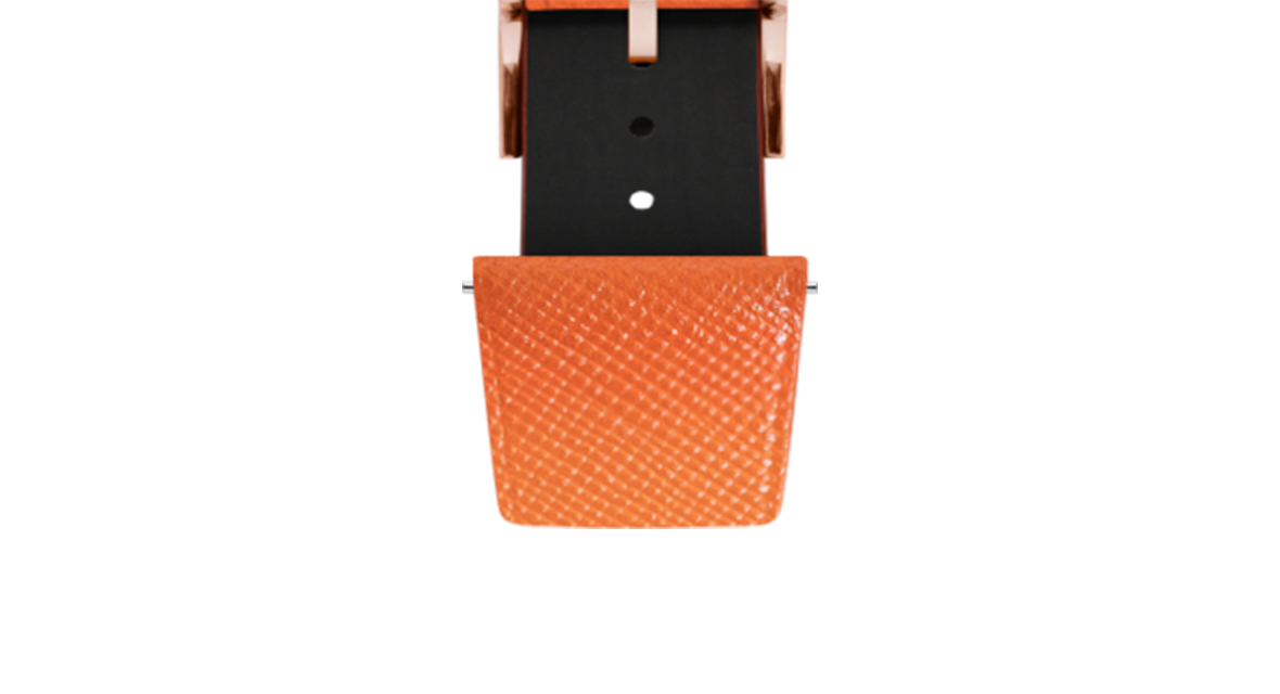 Orange Saffiano Stitchless Strap - Handcrafted Leather Watch Strap