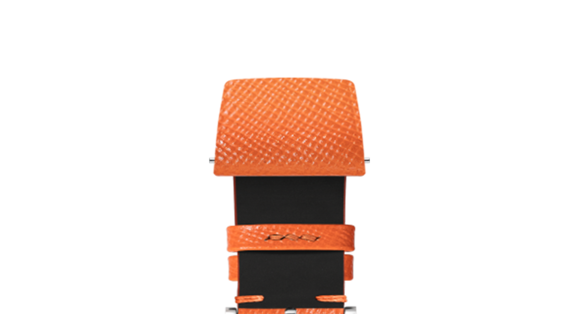 Orange Saffiano Stitchless Strap - Handcrafted Leather Watch Strap