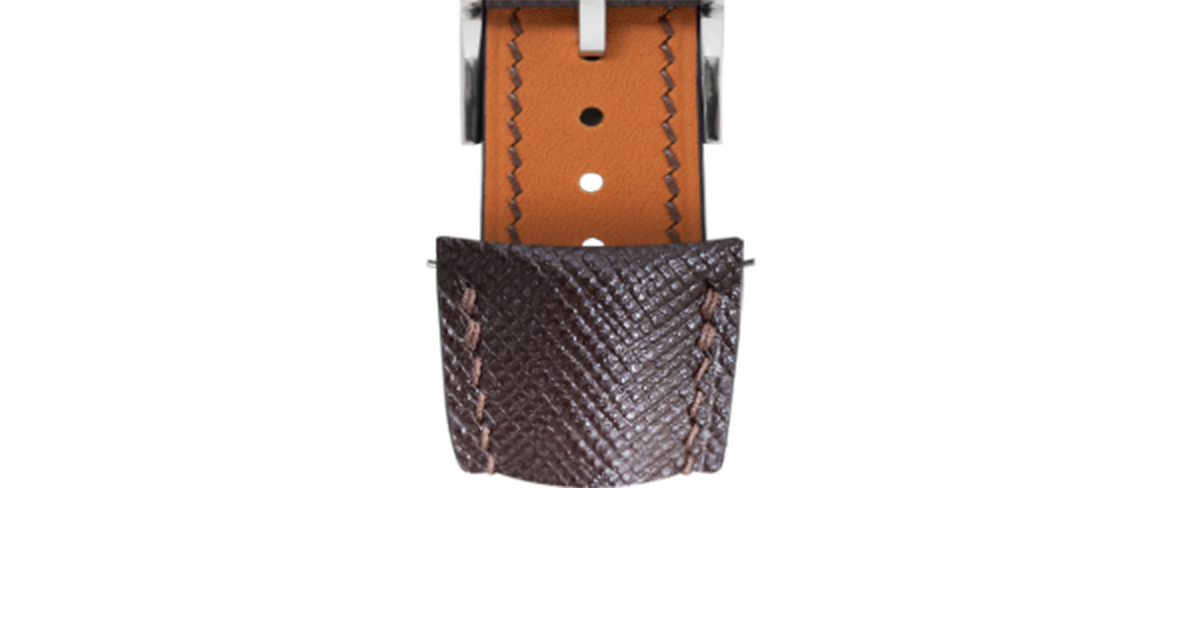 Dark Brown Saffiano Signature (Curved) Strap - Handcrafted Leather