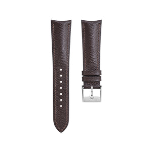 Dark Brown Saffiano Signature (Curved) Strap