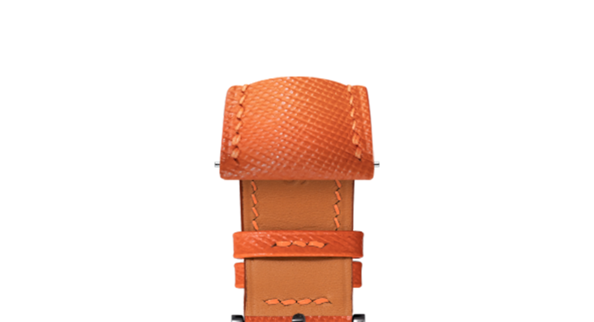 Orange Saffiano Signature Strap - Handcrafted Leather Watch Strap