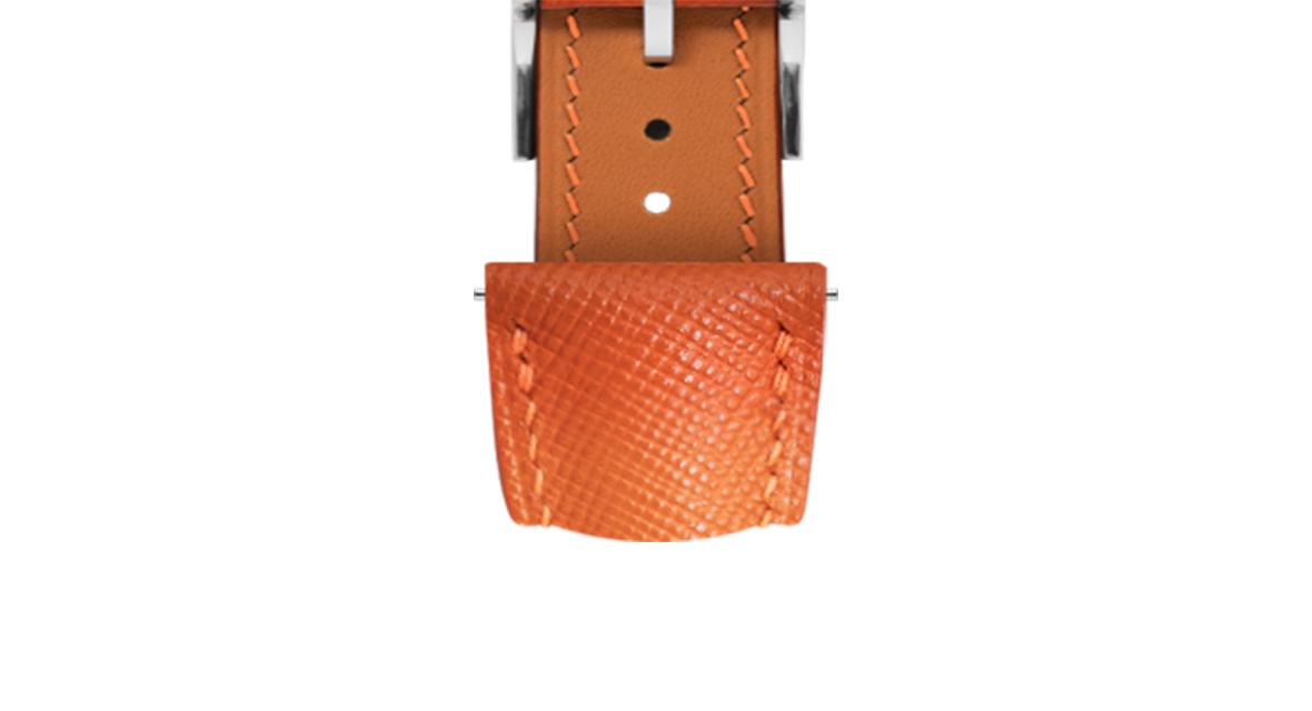 Orange Saffiano Signature Strap - Handcrafted Leather Watch Strap
