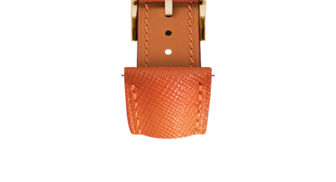 Orange Saffiano Signature Strap - Handcrafted Leather Watch Strap