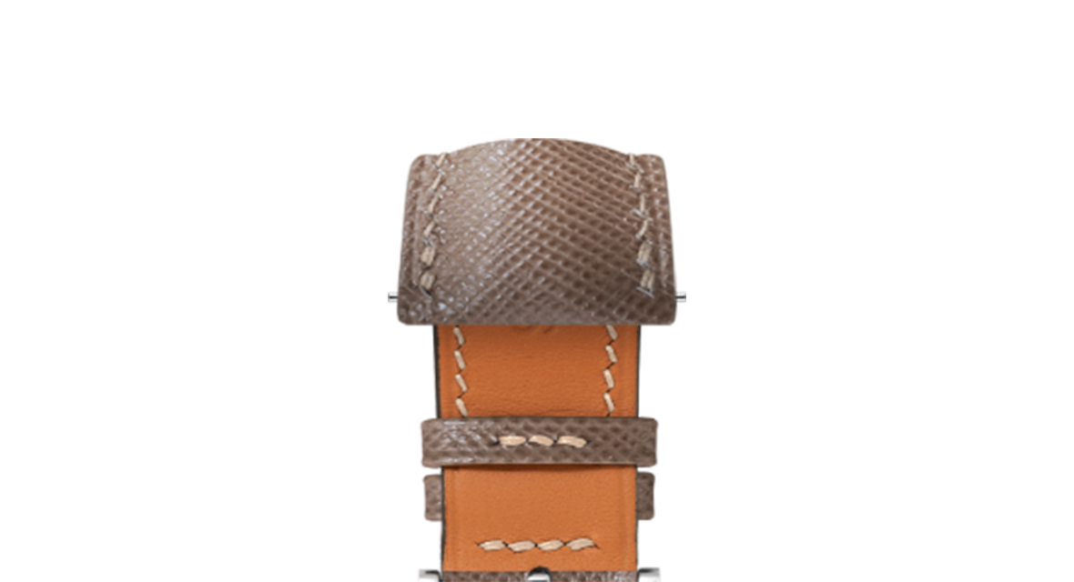 Taupe Saffiano Signature Strap - Handcrafted Leather Watch Strap