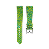 Delugs Electric Lime Salmon Strap Handcrafted Leather Watch Strap