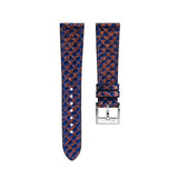 Delugs Sapphire Blaze Salmon Strap Handcrafted Leather Watch Strap