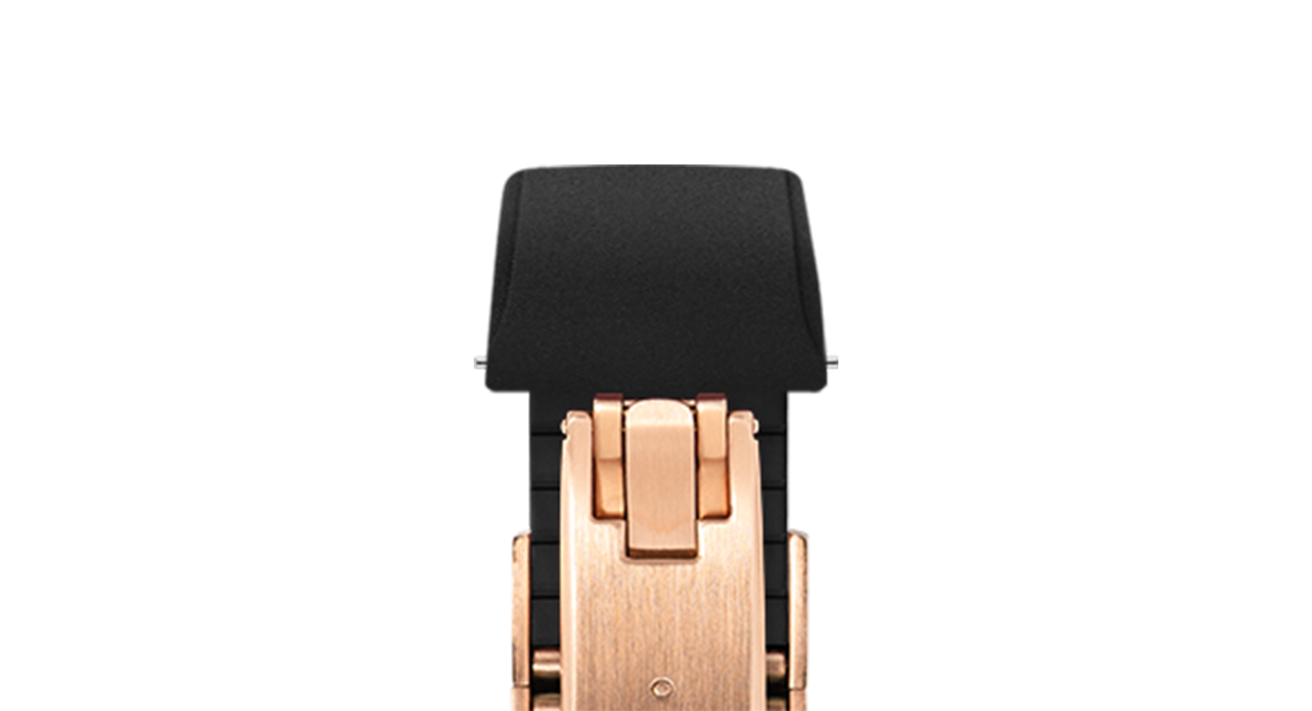 Black CTS Rubber Strap for Cartier Santos de Cartier - Rubber