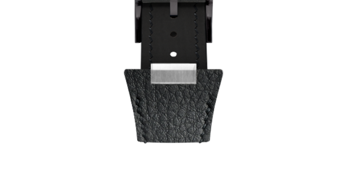 Black Rubberised Leather (Togo) Strap for Tissot PRX - Handcrafted