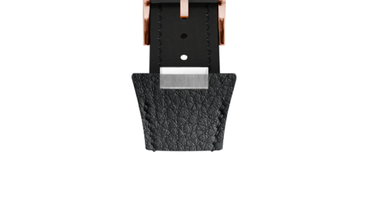 Black Rubberised Leather (Togo) Strap for Tissot PRX - Handcrafted