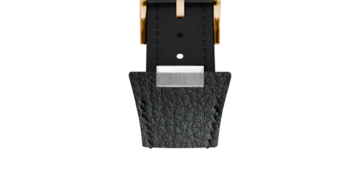 Black Rubberised Leather (Togo) Strap for Tissot PRX - Handcrafted