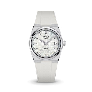 White CTS Rubber Strap for Tissot PRX
