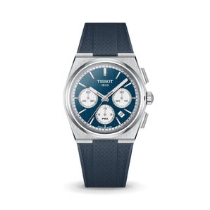 Navy CTS Rubber Strap for Tissot PRX Chronograph
