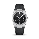 Delugs Black Rubberised Leather (Togo) Strap for Tissot PRX Handcrafted Leather Watch Strap