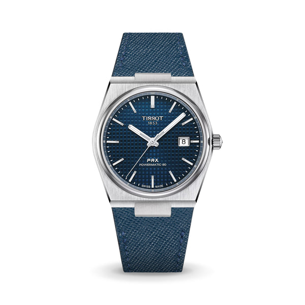 Delugs Navy Saffiano Strap for Tissot PRX Handcrafted Leather Watch Strap