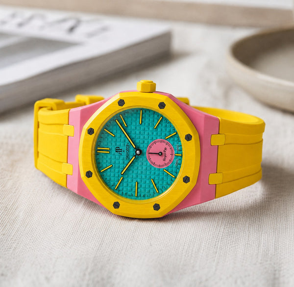 即日発送　Swatch  Pop OTZ ROZ Case-Strap for the Swatch x AP Royal Pop OTG ROZ — Delugs