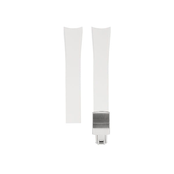 Delugs White Curved CTS Rubber Strap Rubber Watch Strap
